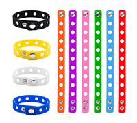 GOGO 10 Pezzi Braccialetti in Gomma per Bambini, Braccialetti Silicone Regolabile, Decorato con Ciondoli per Scarpe PVC, Accessori per Feste - Assortiti