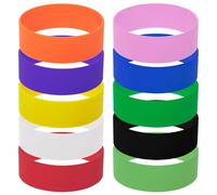 GOGO 10 Pezzi Braccialetti Larghi in Silicone, Braccialetti in Gomma per Bomboniere - Assortiti