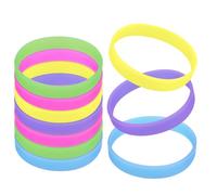 GOGO 10 Pezzi Braccialetti Silicone Luminosi Personalizzabili, Gomma Colorati, Che Si Illuminano - Accessori per Feste