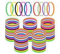 GOGO 100 Pezzi Braccialetti Silicone Personalizzabili, Braccialetti Sottili in Silicone per Adulti, Accessori per Feste-Assortiti