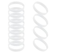 GOGO 12 Pezzi di Braccialetti di Gomma per Bambino, Braccialetti in Silicone, Accessori per Feste, Braccialetto Elastico Multicolore - Bianca