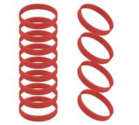 GOGO 12 Pezzi di Braccialetti di Gomma per Bambino, Braccialetti in Silicone, Accessori per Feste, Braccialetto Elastico Multicolore - Rosso