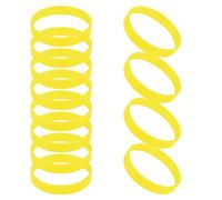 GOGO 12 Pezzi di Braccialetti di Gomma per Bambino, Braccialetti in Silicone, Accessori per Feste, Braccialetto Elastico Multicolore - Giallo