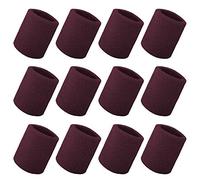 GOGO 12 Pezzi Spessi Polsini Fasce antisudore Polsino Tinta Unita Marrone