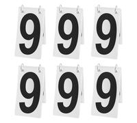 GOGO 6 set di numeri di tabellone segnapunti da baseball, carta bianca in plastica con numero nero, 0-9 doppi lati 10 x 17 pollici