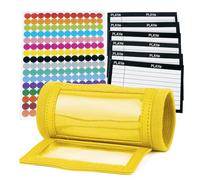 GOGO Braccialetto da calcio con QB Playbook - Wrist Coach - 192 adesivi e 6 cartellini per fai da te (giallo)