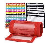 GOGO Braccialetto da calcio con QB Playbook - Wrist Coach - 192 adesivi e 6 cartellini per fai da te (rosso)