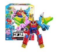 GOGO DINO Gogoking 4 Robot Combined Dinosaur Transformer Giocattolo / Nuovo /...
