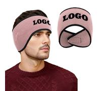 GOGO Fascia per orecchie invernale personalizzata, fasce per orecchie regolabili in micropile con stampa a colori - rosa