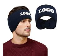 GOGO Fascia per orecchie invernale personalizzata, fascia per orecchie regolabile in micropile con stampa a colori - Navy