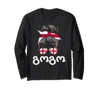 Gogo Georgian Language Georgia Girl Disordinato Hair Chignon Maglia a Manica