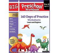 Big Preschool Workbook: Ages 2-5, 140+ Worksheets of PreK Learning Activities, Fun Homeschool Curriculum, Help Pre K Kids Math, Counting, Alphabet, Colors, Size & Shape, 2-4 Dinosaur Kindergarten Prep