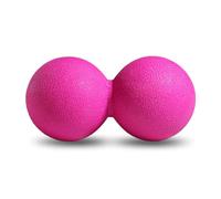 GOGO Sfera massaggiante a forma di arachidi, per rilassamento miofasciale, rosa acceso, doppia sfera lacrosse, per terapia dei punti trigger point, per la terapia dei punti di innesco e dei tessuti