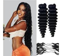GoGobraids 100% capelli umani ondulati profondi senza nodi pre-separati uncinetto piuma uncinetto estensioni dei capelli umani per le donne colore naturale 20 pollici 240g