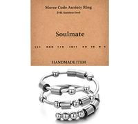 GOGOEY Anelli Morse Code da donna, in acciaio inossidabile, anelli fidget per ansia, anelli con codice Morse, regali ispiratori, gioielli da donna, regalo di compleanno e laurea, per i suoi migliori