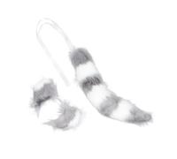 Gogogmee 1 Set fascia per orecchie di volpe fascia decorativa peluche coda di volpe animale kit accessori per feste Cerchietto con orecchie di volpe cerchietti bambina costume cosplay
