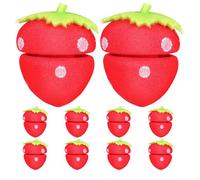 Gogogmee 10 Bigodini per Capelli Alla Fragola Senza Calore: Bigodini in Spugna per Parrucchieri da Notte, Dalla Forma Innovativa per Capelli Lunghi E Corti, Ricci Durante La Notte
