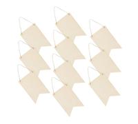 Gogogmee 10 Pezzi Cartelli da Appendere in Legno Grezzo Forma Bandiera Targhe Artigianali DIY per Decorazioni Personalizzate per Regali e Feste