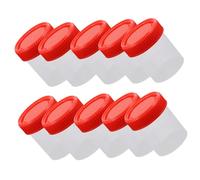 Gogogmee 10 pezzi Contenitori Sterili per Esami Urine con Tappo Vite Bicchieri di Plastica Resistenti Perdite con Scala Graduata Compatti e Sicuri per Analisi Mediche