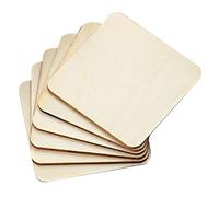 Gogogmee 10 pezzi Fette Legno Quadrate per Fai da Te Legno Naturale Non Resistenti e Decorativi per Pittura Pirografia e Lavoretti Creativi