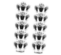 Gogogmee 10 pezzi Mini Charm Corona in PVC Resistente Pendenti per Gioielli DIY Ciondoli Argento Brillante Adatti per Portachiavi e Creazioni Artigianali