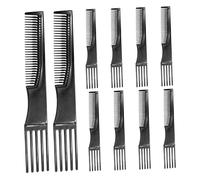 Gogogmee 10 Pezzi Pettine Plastica Doppia Faccia Antistatico per Spessi e Sottili Pettine Multifunzionale per Strumento Parrucchiere Resistente e