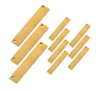 Gogogmee 10 Pezzi Targhette Rettangolari in Acciaio Inossidabile Durevoli per Incisione e Stamping DIY Gioielli Portachiavi con Doppio per Facilità Lavorazione