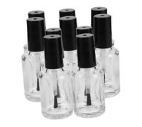 Gogogmee 10 Pezzi Vuoti Smaltati con Pennello Contenitori in Vetro Trasparente per Cuticole Bottiglie Ricaricabili per Nail Art Portatili