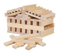 Gogogmee 100 Pezzi Blocchi di Legno per Artigianato Strisce Quadrate Lisce e Sicure per Fai da Te Costruzioni Portatili per Sviluppo Motorio e Giochi Familiari