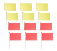 Gogogmee 100 pezzi Mini Bandiere Mano Colorate Piccole Bandiere Portatili per Parate e Decorazioni Esterne Rosse e Gialle Leggere e Resistenti