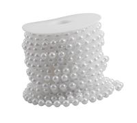 Gogogmee 10m Perline Acriliche da Filo di Ghirlanda di Perle Catena di Perline per Decorazioni Nuziali Feste Bouquet da Sposa Bianco