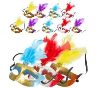 Gogogmee 12 Maschere Piumate da Donna per Carnevale e Halloween Set 12 Pezzi Leggero e Confortevole Accessori per Feste Balli in Maschera e Cosplay Colore Casuale Colore Casuale