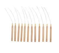 Gogogmee 12 pezzi Ago Laccio per Extension con Manico in Legno Antiscivolo Strumento Te per e Anelli Micro Ring