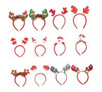 Gogogmee 12 Pezzi Cerchietti Natalizi Design Tema Xmas Fasce Leggere per Adulti Accessori per Feste e Foto di Natale