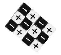 Gogogmee 12 pezzi Dadi Giganti Nero e Bianco Facce con Segni e Meno Accessori per Giochi da Tavolo e Feste Dadi Educativi per Leggeri e Durevoli in Acrilico