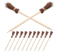 Gogogmee 12 pezzi Matite Scopa Strega in Legno Resistente Scope Magiche per Adolescenti Decorazioni Halloween e Regali Creativi per Festa Tema Magico