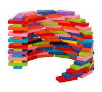 Gogogmee 120 Blocchi Domino in Legno Colorati Educativo Costruzione Stimola e Abilità Pratiche per Ragazzi e Ragazze