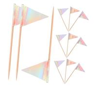 Gogogmee 12pezzi Bastoncini Bandierine Triangolari Per Decorazioni Torte Stuzzicadenti Per Feste Dessert Frutta e Antipasti
