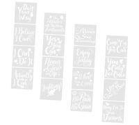 Gogogmee 16 Pezzi Stencil per Pittura DIY in Plastica Modelli Riutilizzabili con Citazioni Ispiratrici per Decorazioni Muro Tessuto e Mobili Strumenti da Disegno per Progetti Artigianali e