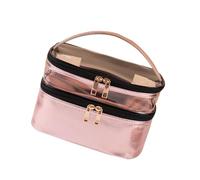 Gogogmee 1pezzi Borsa Da Trucco Trasparente Doppio Borsa Per Cosmetici Portatile Cerniera Per Donna Per Strumenti Di Trucco