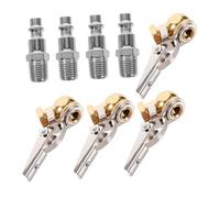 Gogogmee 2 Impostati Adattatori Gonfiaggio Pneumatici con Blocco e Clip Raccordi Rapidi Npt Alluminio per Auto Camion e Moto Metodo Sigillante Antiperdita Aria Compressa