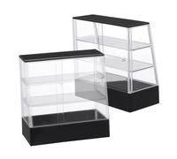 Gogogmee 2 Mini Cake Display Cabinet per Casa Bambole Accessorio Decorativo Miniatura Colore Nero Design Realistico per Abbellire e Rendere Raffinata la Miniatura