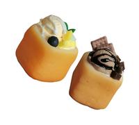 Gogogmee 2 Miniature Dessert Models Mini Ice And Toast Dollhouse Accessories Portable And Safe Kitchen Toy Decoration For