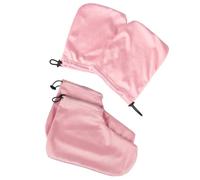 Gogogmee 2 Paia Guanti e Copriscarpe in Termico per alla Paraffina Piedi e Mani Protezione per Trattamenti Spa e Domestico Colore Rosa Guanti Copriscarpe