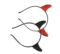 Gogogmee 2 Pezzi Cerchietti Halloween con Corna di Diavolo e Nero Copricapo Creativo per Accessori Costume Unisex per Carnevale e Cosplay