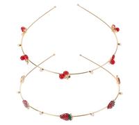 Gogogmee 2 Pezzi Cerchietti per Chioma da Donna a Forma di Frutto Rosso e Fragola Accessori per Chioma Eleganti in Metallo Design Frutta Accattivante e Flessibile per Ogni Misura della