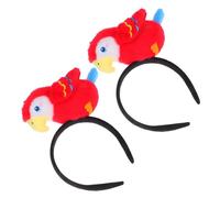 Gogogmee 2 Pezzi Cerchietto per Chioma Pappagallo Cartone Animato Rosso, Fascia Comoda e Facile da Pulire per Carnevale e Feste a Tema Tropicale