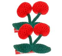 Gogogmee 2 Pezzi Fermagli Per Chioma All’uncinetto Ciliegie, Accessori Per Chioma Per Bambina Leggeri e Antiscivolo, Decorazioni Per Feste, Compleanni e Uso Quotidiano