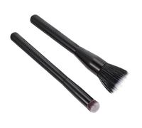 Gogogmee 2 pezzi Pennelli Trucco Multiuso Manico in Legno Pennello Fard Doppio Strato e Pennello Highlighter Morbidi e Resistenti per Viso e Viaggio