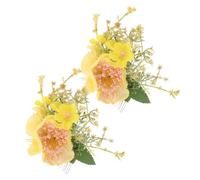 Gogogmee 2 Pezzi Pettine per Capelli con Fiori Hawaii Artificiali Hibiscus e Plumeria Fermaglio Laterale in Tessuto Accessorio Estivo per Sposa Cerimonie in Spiaggia e Feste Luau